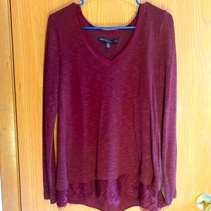 White House Black Market Long sleeve sweater with lace design